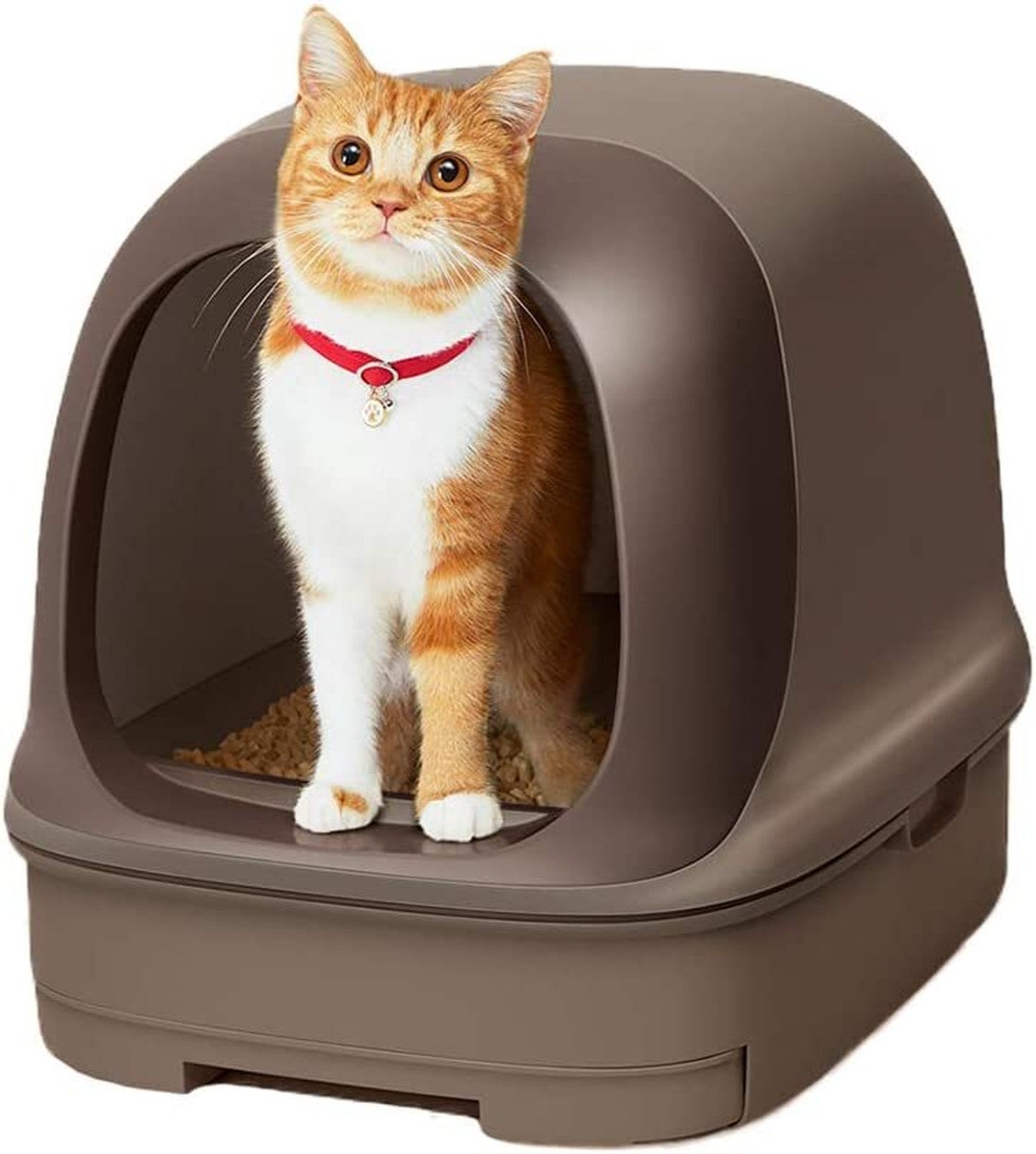 ニャンとも清潔トイレセット [約1か月分チップ・シート付] 猫用トイレ本体 ドームタイプ ブラウン